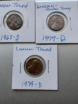 Toned Lincoln Cent Lot 1963-D 1977-D 1979-D