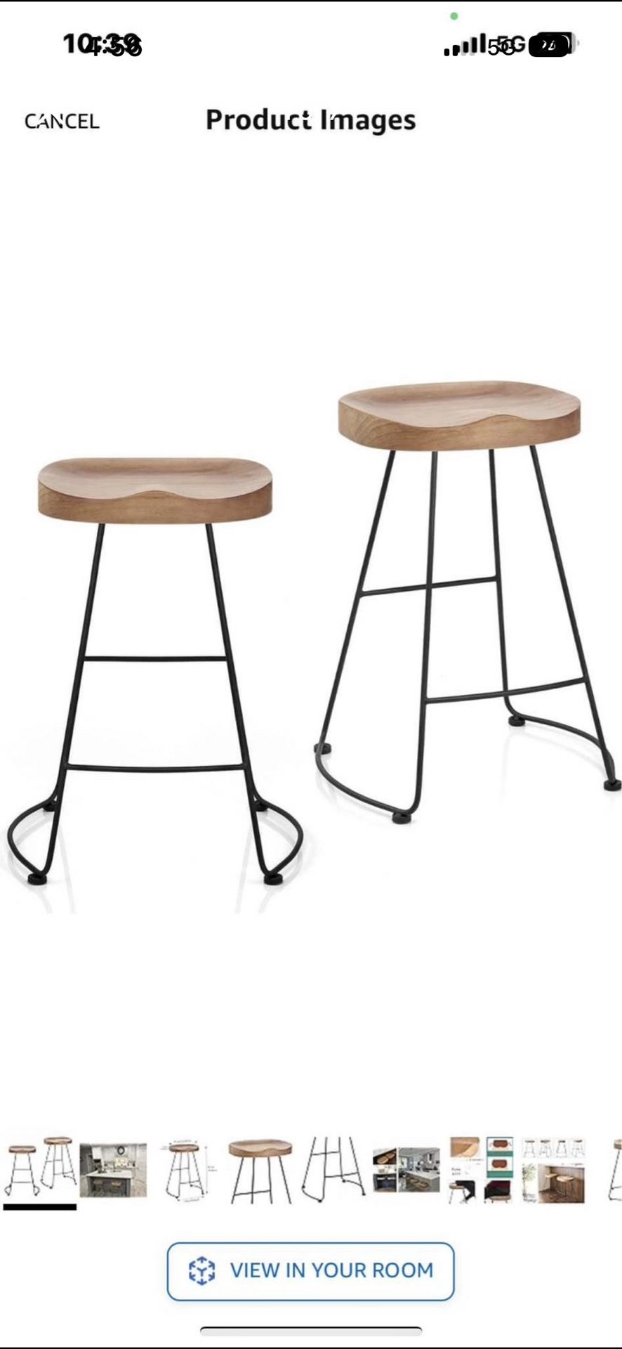    Set of 2 American Elegant Retro Country Style Bar Chair, Modern Fashion Simple Bar Stool, Mid Century Dining Wooden Chair High Stool, 2