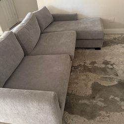 Heather Gray Velvety Couch