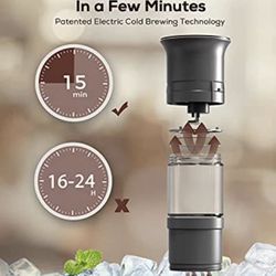 Electric Cold Brew Coffee Maker - Instant Coffee Cooler, BPA Free