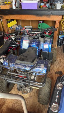 Tao 125 kids quad…. Electric push start does need a battery like 30 bucks on Amazon also needs new fuel lines to carb….