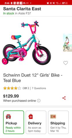 Schwinn duet 12 online inch bike