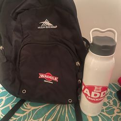 Waddle trucking new bookbag and water bottle 

