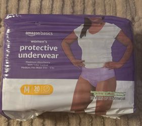 New One (1) Amazon Basics Incontinence Underwear for Women - Medium 20 Count