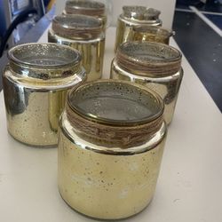 8 glass empty  candle jars