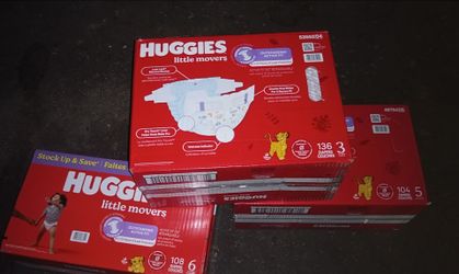 Huggies diapers over 100 count boxes brand new
