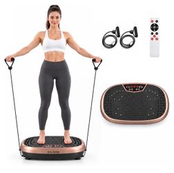 FitMaxx 3D XL Vibration Plate Exercise Machine with 120 Speeds Resistance Bands, Non-Slip Surface, 350 lbs Capacity Vibration Plate for Lymphatic Drai