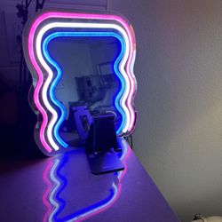 Neon Wavy Mirror