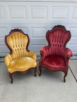 Vintage Victorian parlor chairs