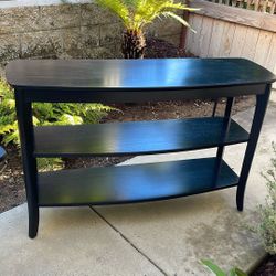 Solid wood, black console table