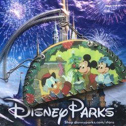 Disney Christmas Vinyl Record Purse Mickey/Minnie Mouse, Scrooge McDuck