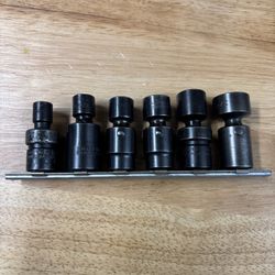 6pc SnapOn/Mac 3/8"Dr SAE Shallow 6Pt Impact Swivel Socket Set (3/8" thru 3/4")