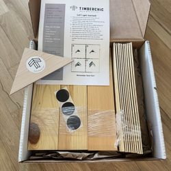 New 10 Sq Ft DIY Real Pine Wood Peel & Stick Accent Wall Planks $100+ Retail in Herringbone Pattern 