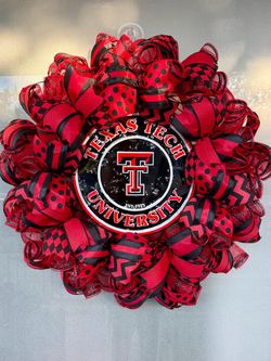 Texas Tech University Deco Mesh Wreath