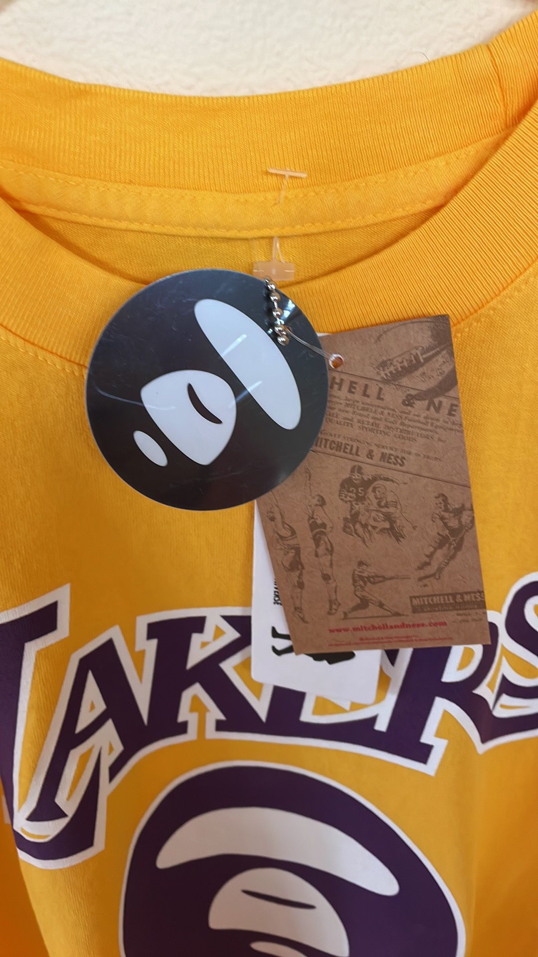 aape by a bathing ape lakers t shirt