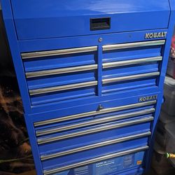 Kobalt 2 Piece Rolling Tool Cabinet And Chest With Electric Built In Power Strip