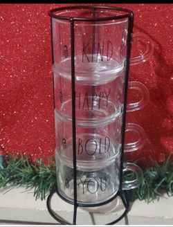 Rae Dunn Glass ESPRESSO MUGS Set