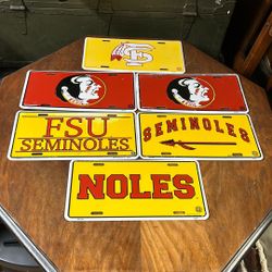 5 FSU License Plates