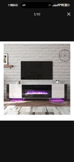 NEW 80" LARGE Fireplace TV Stand with 40" Electric Fireplace. $450