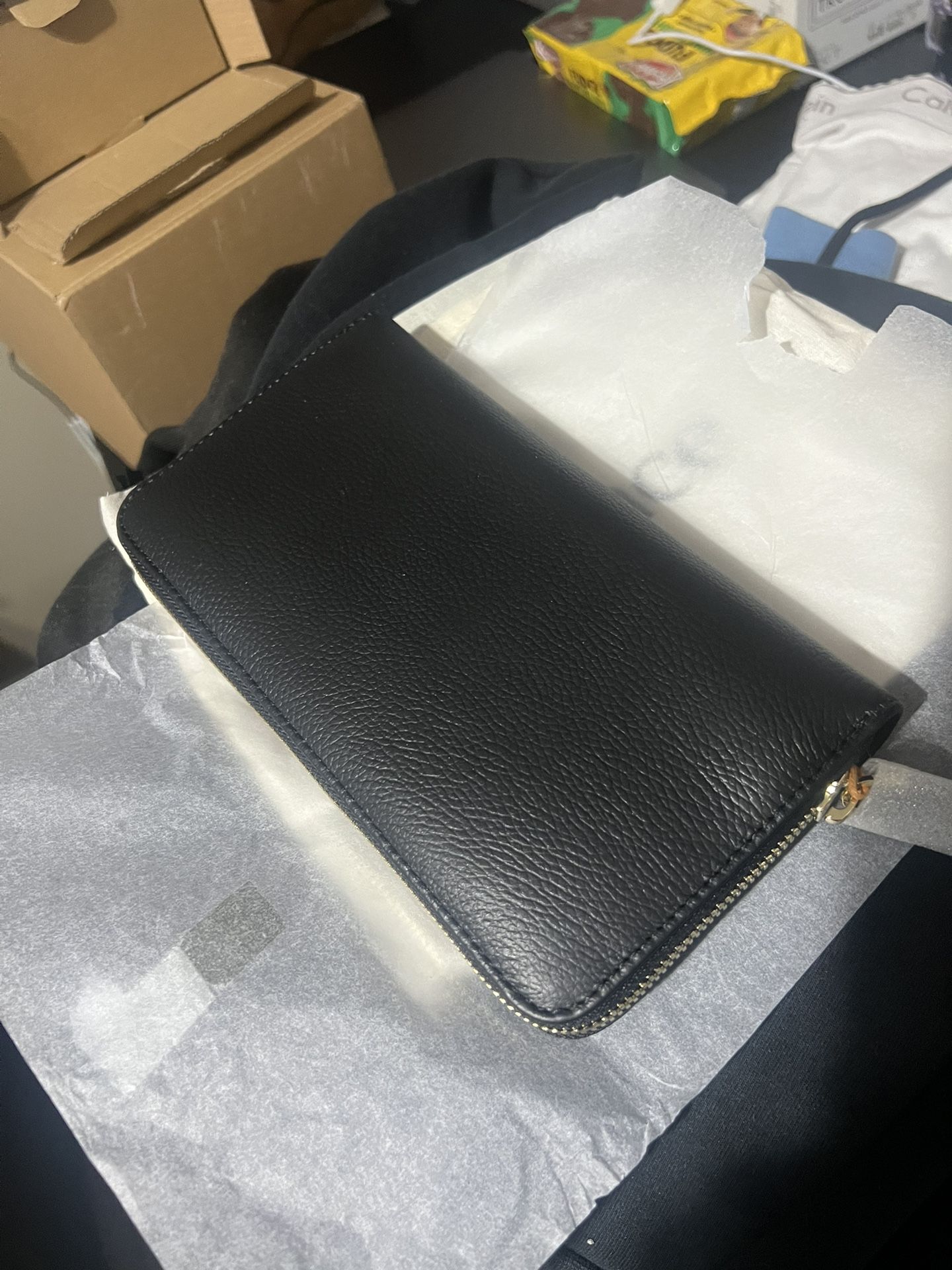 Brand New Quince Women's Italian Pebbled Leather Continental Wallet Black