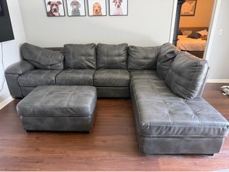Sectional couch and ottoman