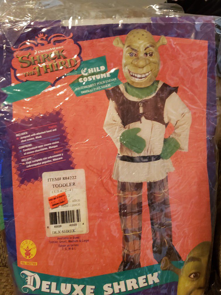 Toddler 2-4 Deluxe Shrek Halloween Dress Up Cosplay Costume