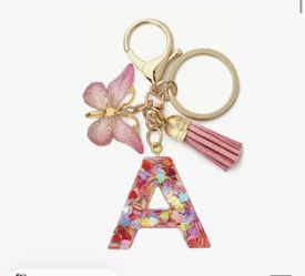Letter A Pink Keychain.