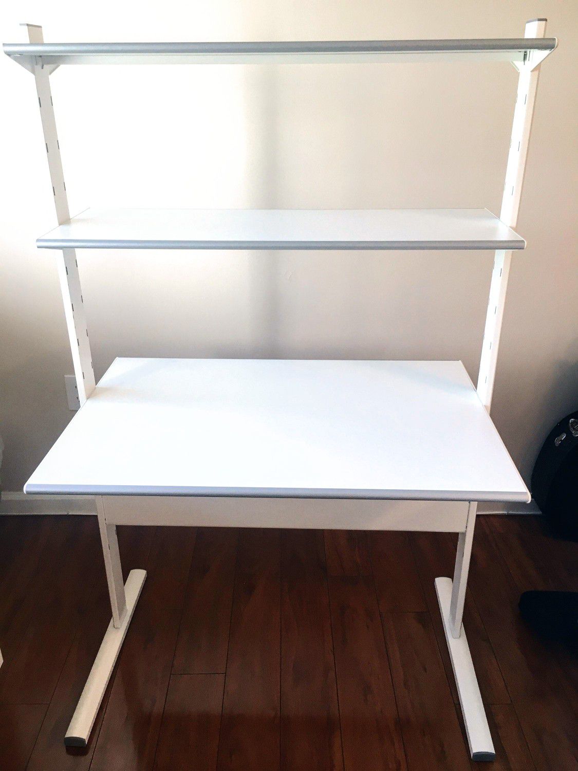 Desk with built in shelving