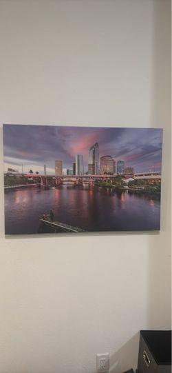 STUNNNING Tampa skyline on the water canvas picture 24 inches by 36 inches