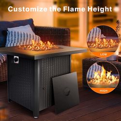 28 Inch Propane Fire Pit Table, 50,000 BTU CSA-Listed Outdoor Gas Fire Pit Table Steel Fire Pit with Lid, 2-in-1 Table for Patio, Deck, Garden, or Bac