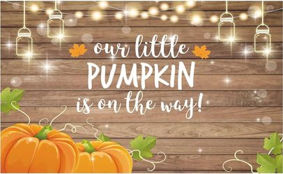 Allenjoy Pumpkin Rustic Wood Baby Shower Backdrop Autumn Our Little Pumpkin Boy