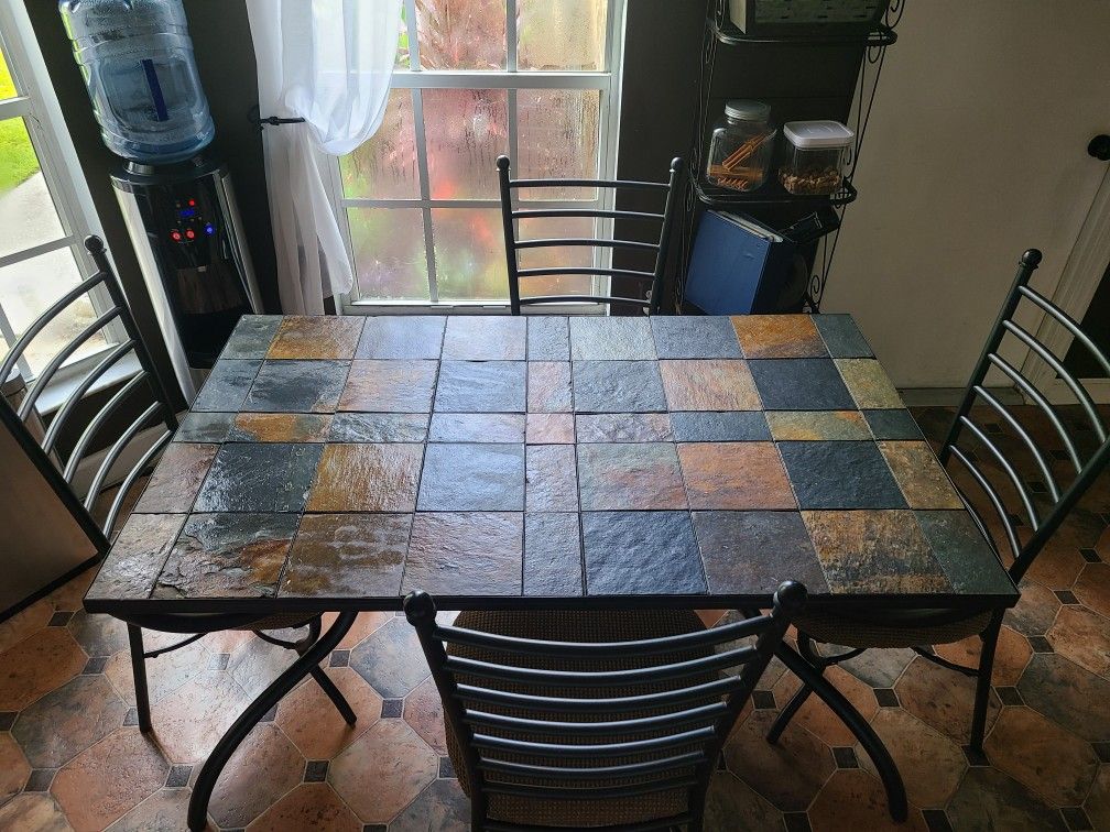 Dining room set - table, 4 chairs and 3 bar stools
