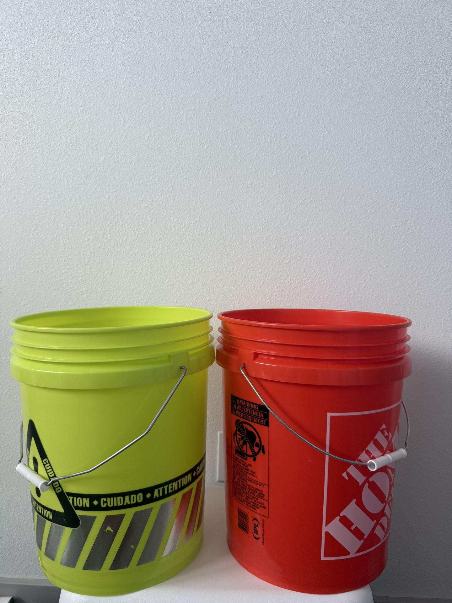 Set of 2 Home Depot 5-Gallon Buckets