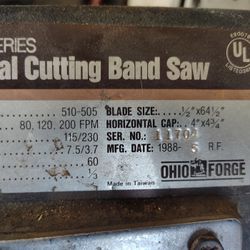 7" metal band saw 