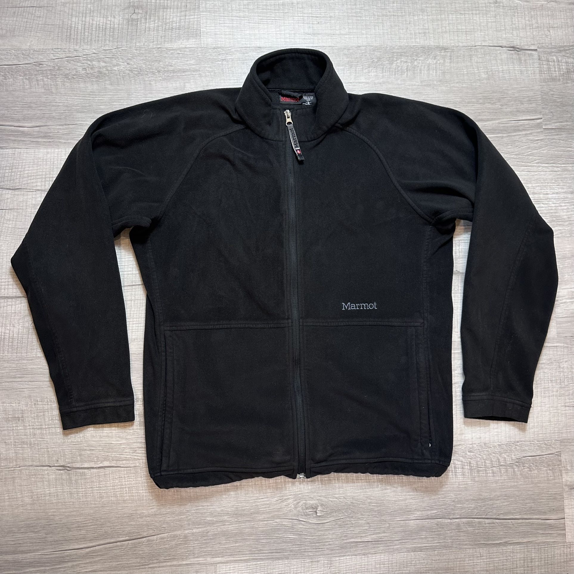 Marmot Men's Large Rocklin Jacket Lightweight Fleece Full Zip Black Outdoors