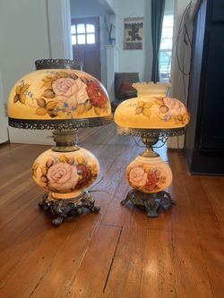 hand painted Antique/vintage lamp