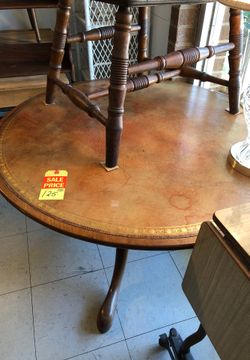 Leather top mahogany table