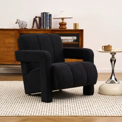 Upholstered Teddy Tufted Armchair  Indulge in the ultimate comfort with our cozy armchair, designed to transform your living space into a ha