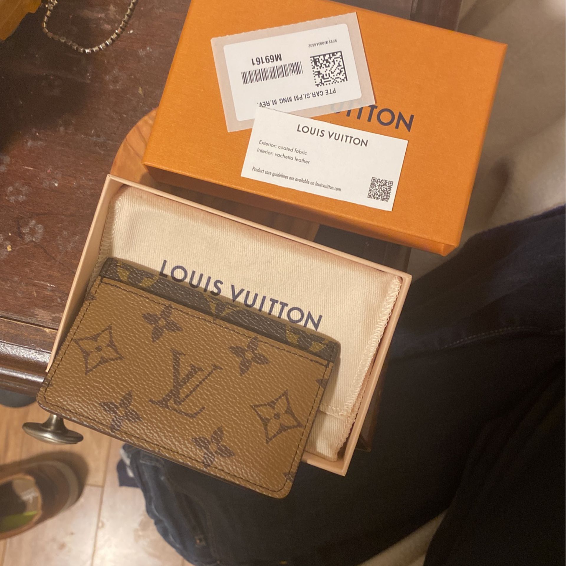 Louis Vuitton Lv Card Holder, Monogram, Reverse for Sale in