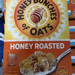 Honey Bunches Of Oats. Honey Roasted. Orange Color.  12 Oz