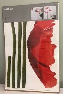 New IKEA Red Poppy Cedric Porchez Decorative Wall Stickers SLATTHULT. Condition is New with tags
