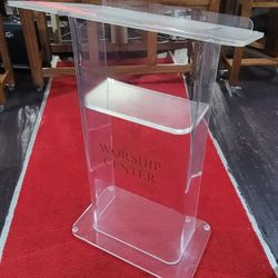 Beautiful Arylic Pulpit With Shelf / Plenty Room To Hold Bible & Laptop or Tablet