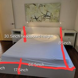 Queen-size bed mattress 2 night stands