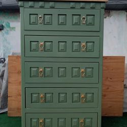 Big Highboy Tall Wood Dresser "Sage Green" for Sale in Phoenix, AZ - OfferUp