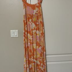 Women’s Orange And Pink Floral Maxi dress- Medium