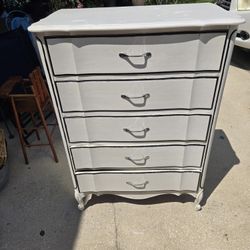Vintage 40s Dixie Solid Wood Chest Of Drawers