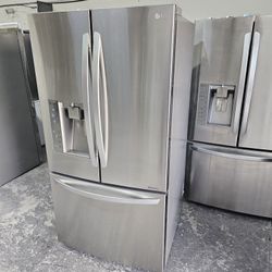 Refrigerator 3 Doors LG 36" Stainless Steel Ice Maker&water Working Perfect Nevera Frio