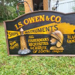 L.S. OWEN & COMPANY ADVERTISMENT SIGN 40X30 