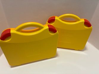 LEGO Yellow Plastic Storage Carry Cases – Set of 2