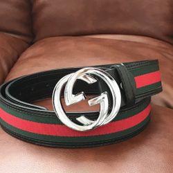 Belt Green Red Stripe GG